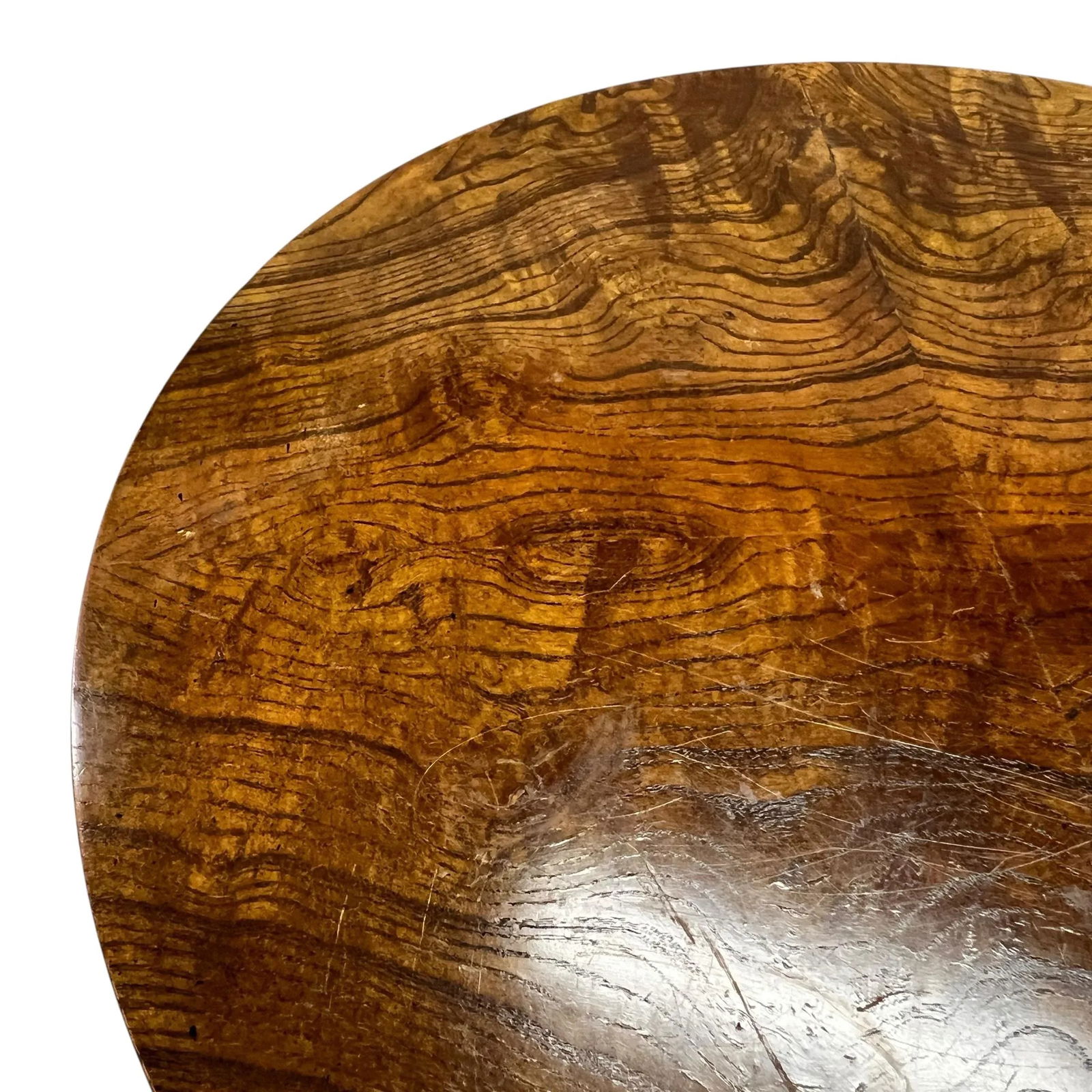 Vintage Baker Furniture Faux Bamboo Burl Walnut Side Drink Table - 5