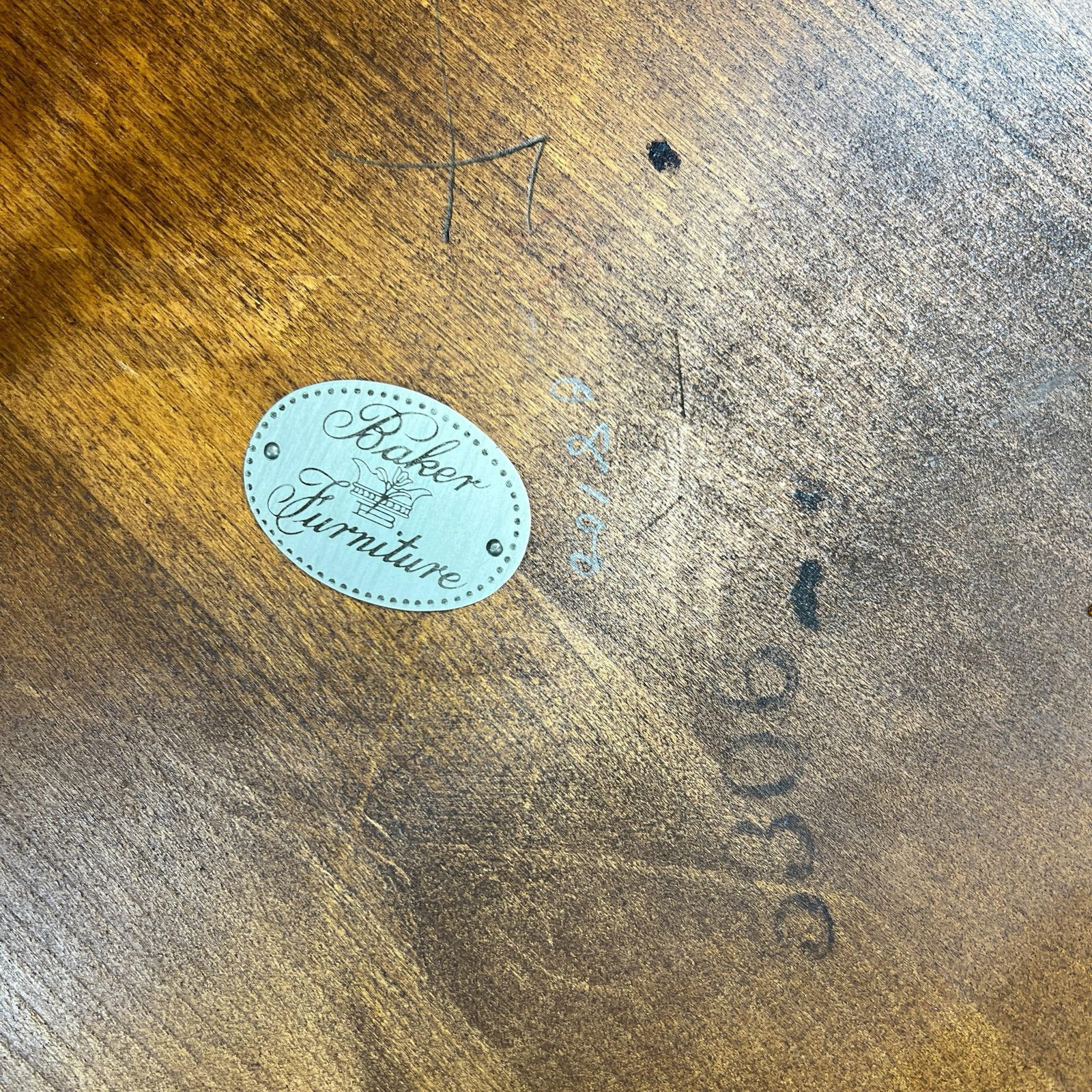 Vintage Baker Furniture Faux Bamboo Burl Walnut Side Drink Table - 7