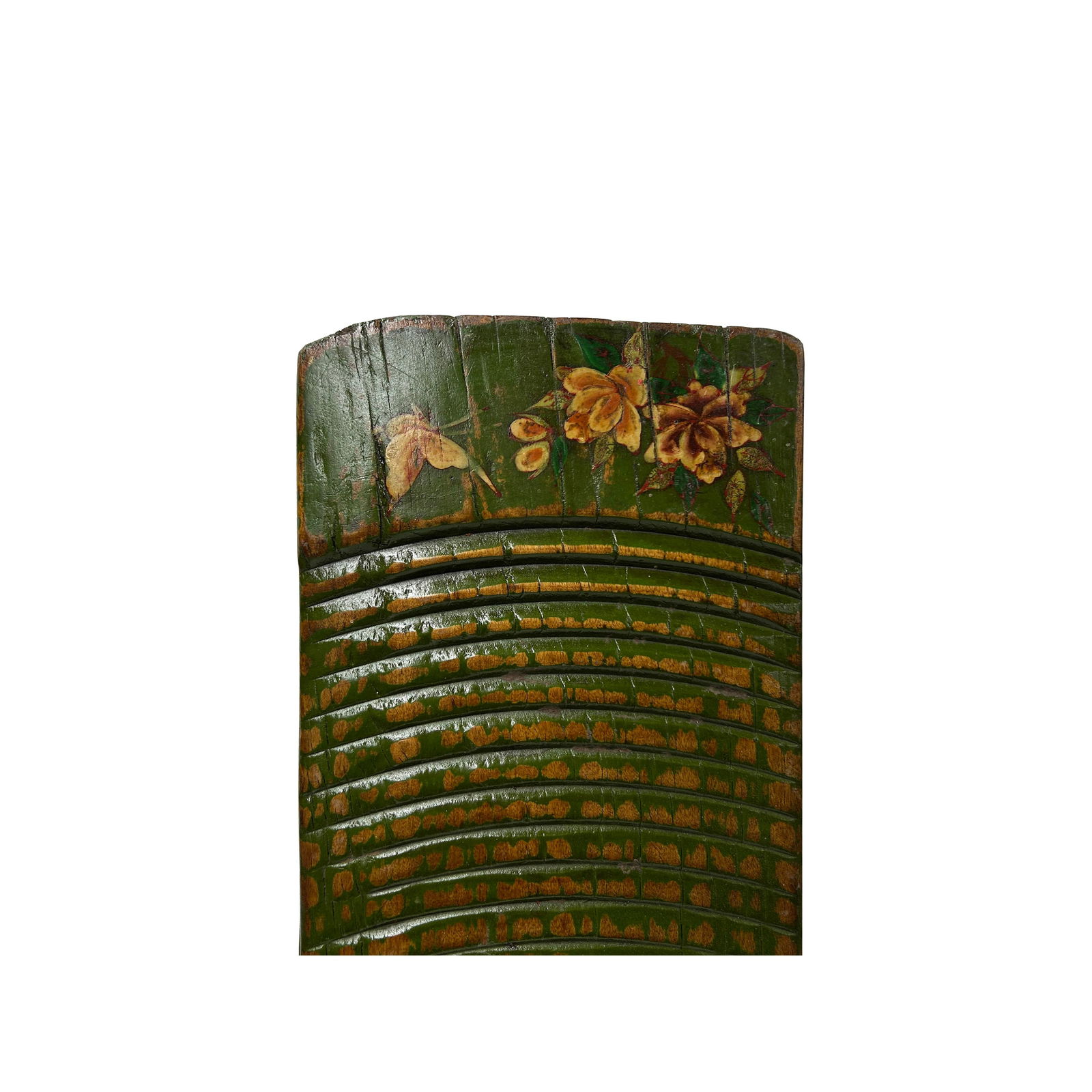 Vintage Restored Distressed Green Flower Graphic Washing Board Wood Panel Art - 5