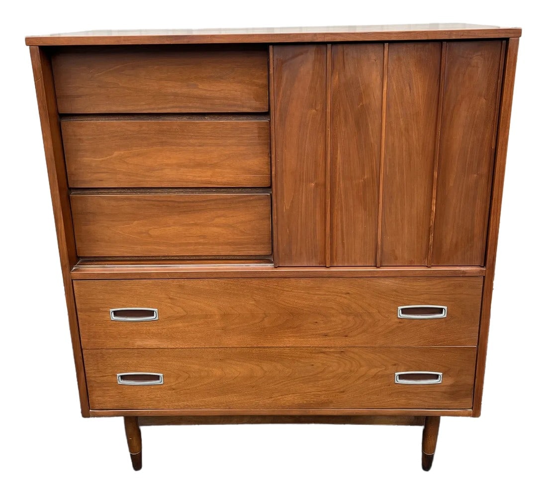 1960s Hooker Mainline Walnut Tall Dresser (1 of 12)