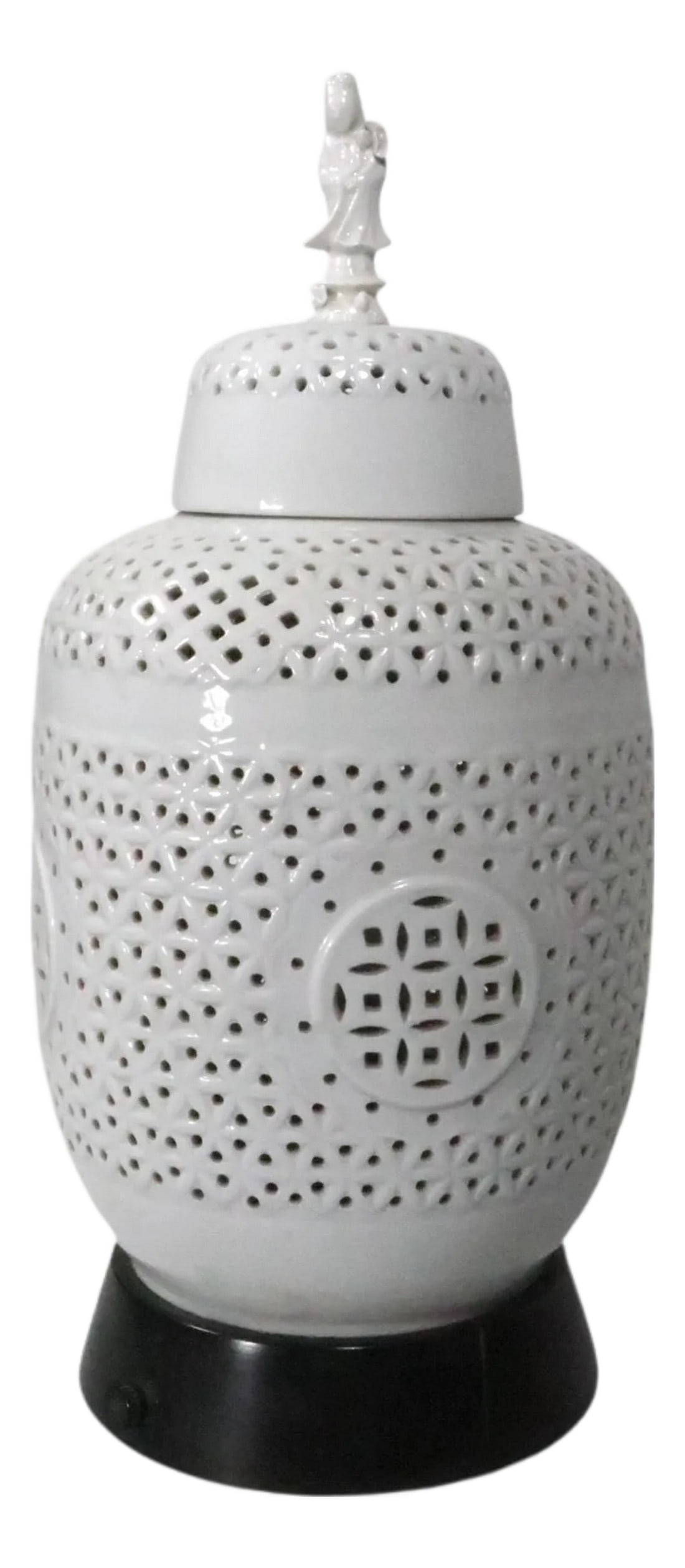 Vintage Chinese Style Blanc De Chine Ginger Jar Form Table Lamp (1 of 12)