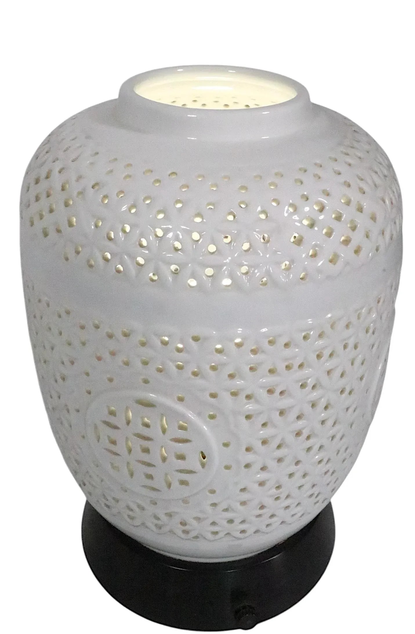 Vintage Chinese Style Blanc De Chine Ginger Jar Form Table Lamp - 4