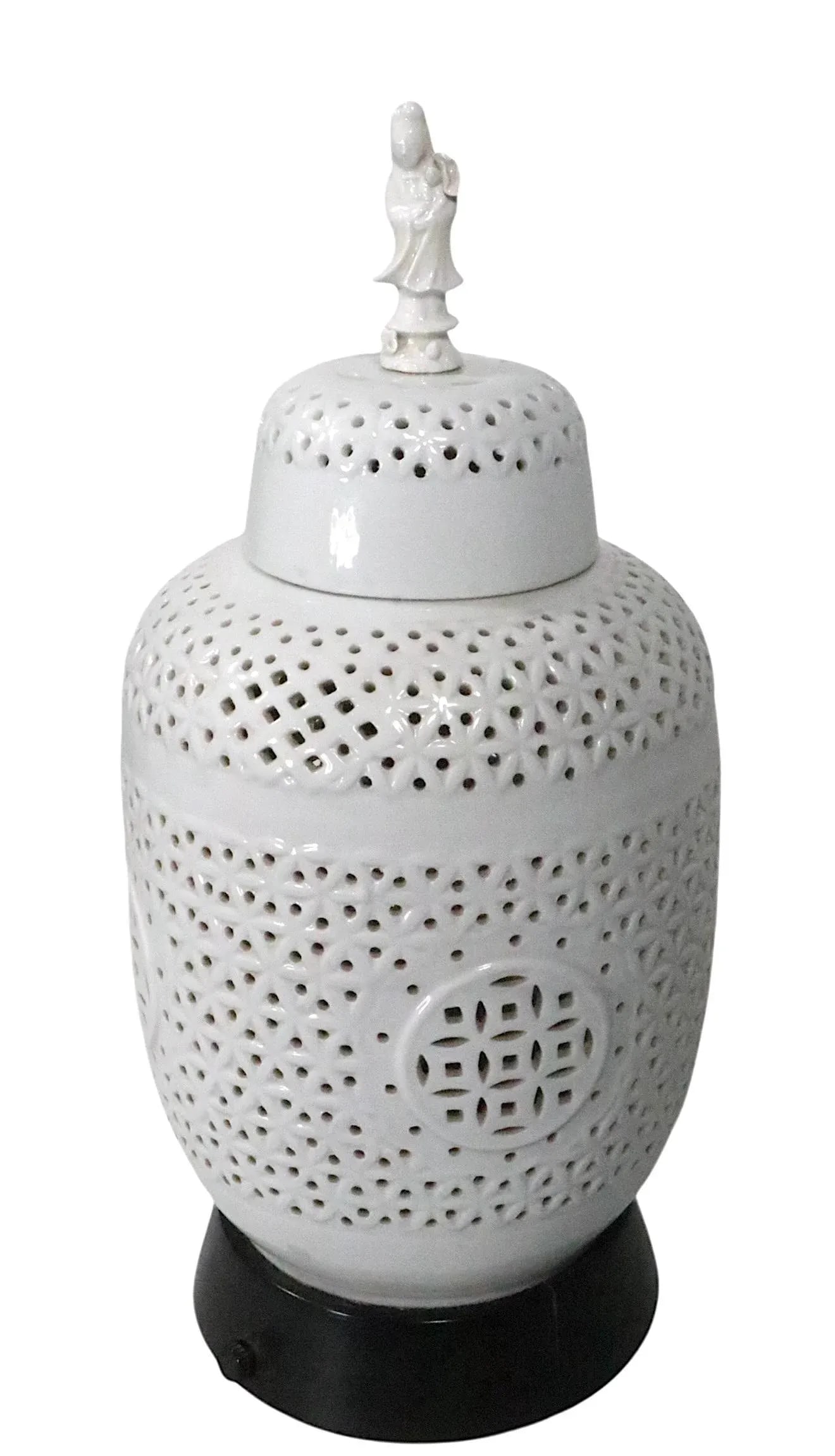 Vintage Chinese Style Blanc De Chine Ginger Jar Form Table Lamp - 7