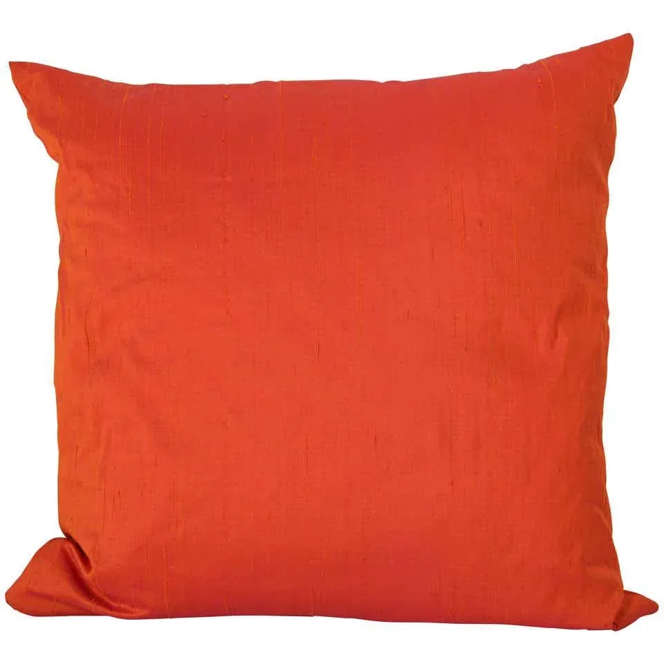Decorative Burnt Orange Raw Silk Throw Pillow - 12