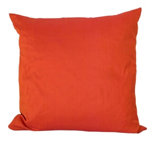 Decorative Burnt Orange Raw Silk Throw Pillow