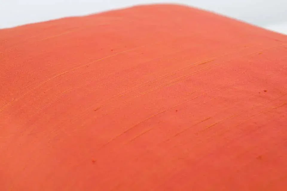 Decorative Burnt Orange Raw Silk Throw Pillow - 3