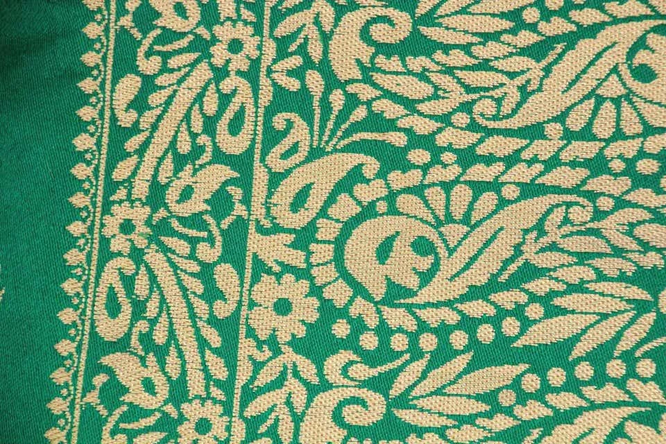 Large Moroccan Damask Green Bolster Lumbar Decorative Pillow - 3