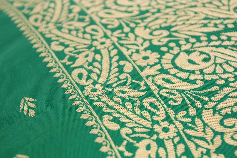 Large Moroccan Damask Green Bolster Lumbar Decorative Pillow - 9