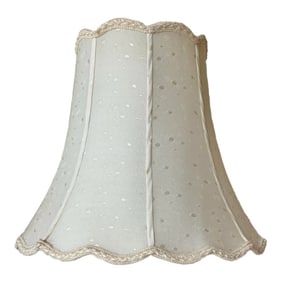 Vintage White Lamp Shade With Ruffle Edge