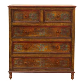 Marigold Bloom, Vintage Indian Chest of Drawers