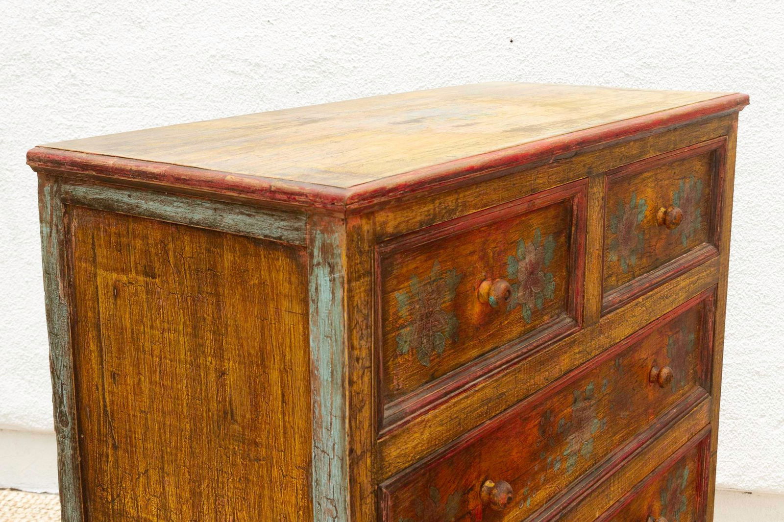 Marigold Bloom, Vintage Indian Chest of Drawers - 7