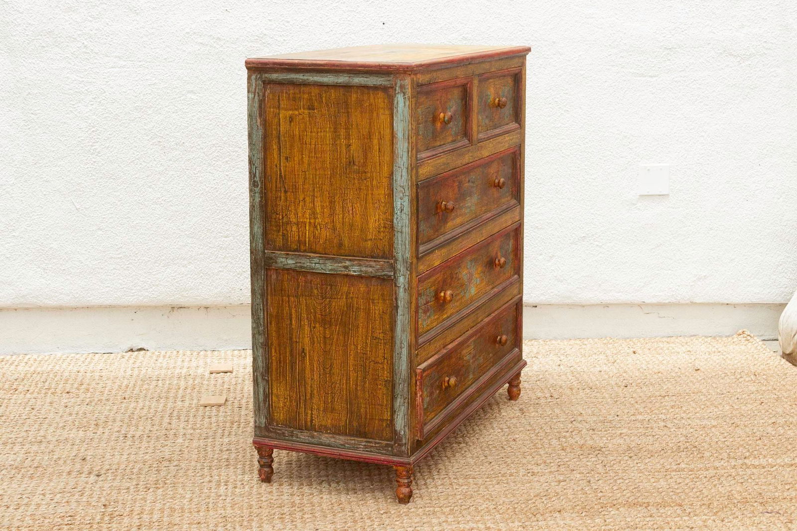 Marigold Bloom, Vintage Indian Chest of Drawers - 8