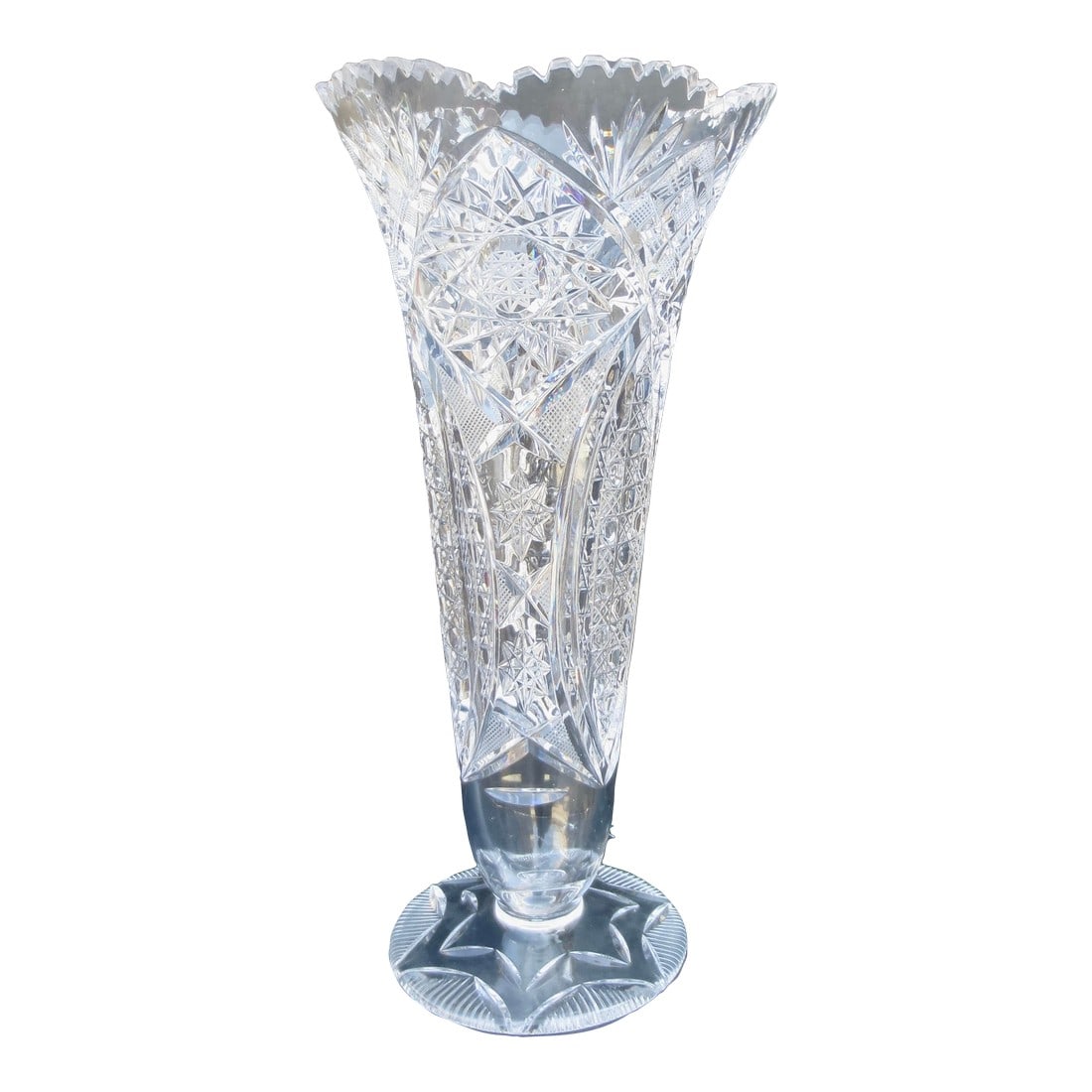 American Brillant Cut Trumpet Vase Circa 1930s (1 of 10)