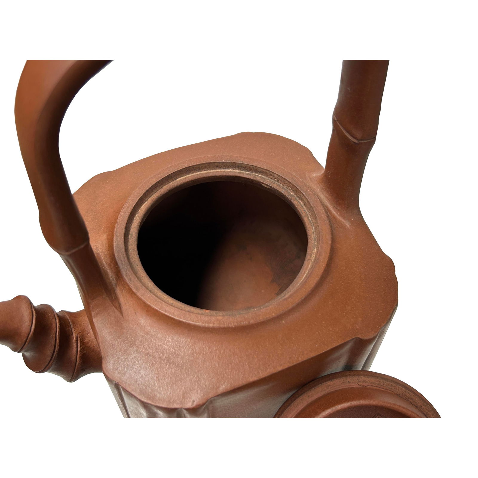 Vintage Chinese Brown Square Shape Zisha Clay Teapot Art Display - 6
