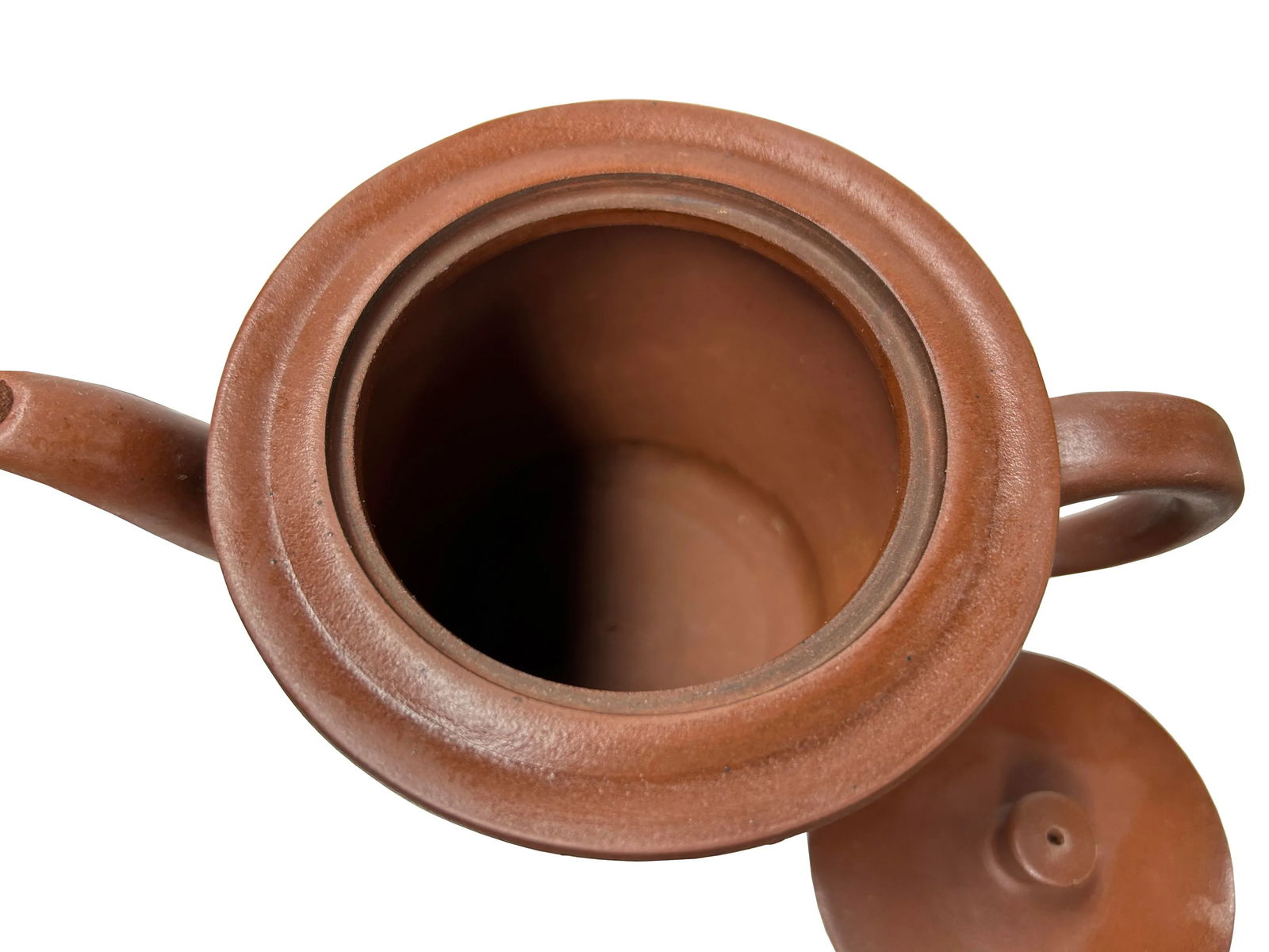 Vintage Brown Simple Cylindrical Plain Zisha Clay Teapot Art Display - 6