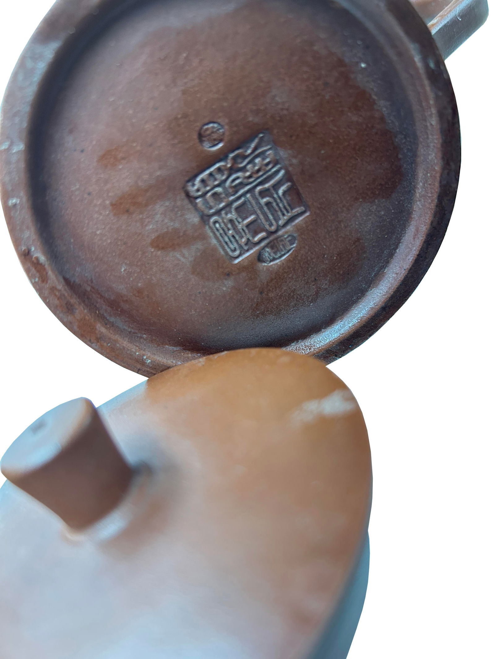 Vintage Brown Simple Cylindrical Plain Zisha Clay Teapot Art Display - 9