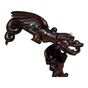 French Wood Corbels Carved Griffin Dragon Gargoyles Figures Architectural Salvage