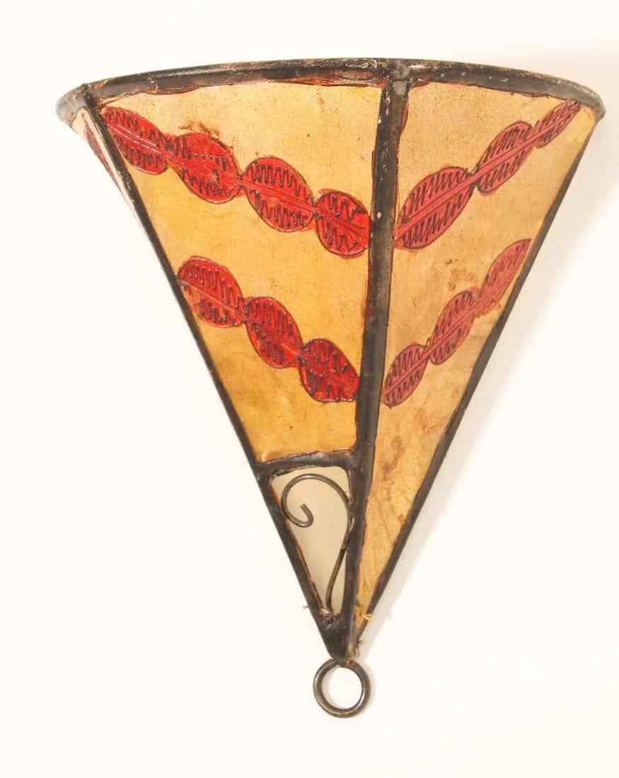 Ethnic Parchment African Art Wall Sconce - 3