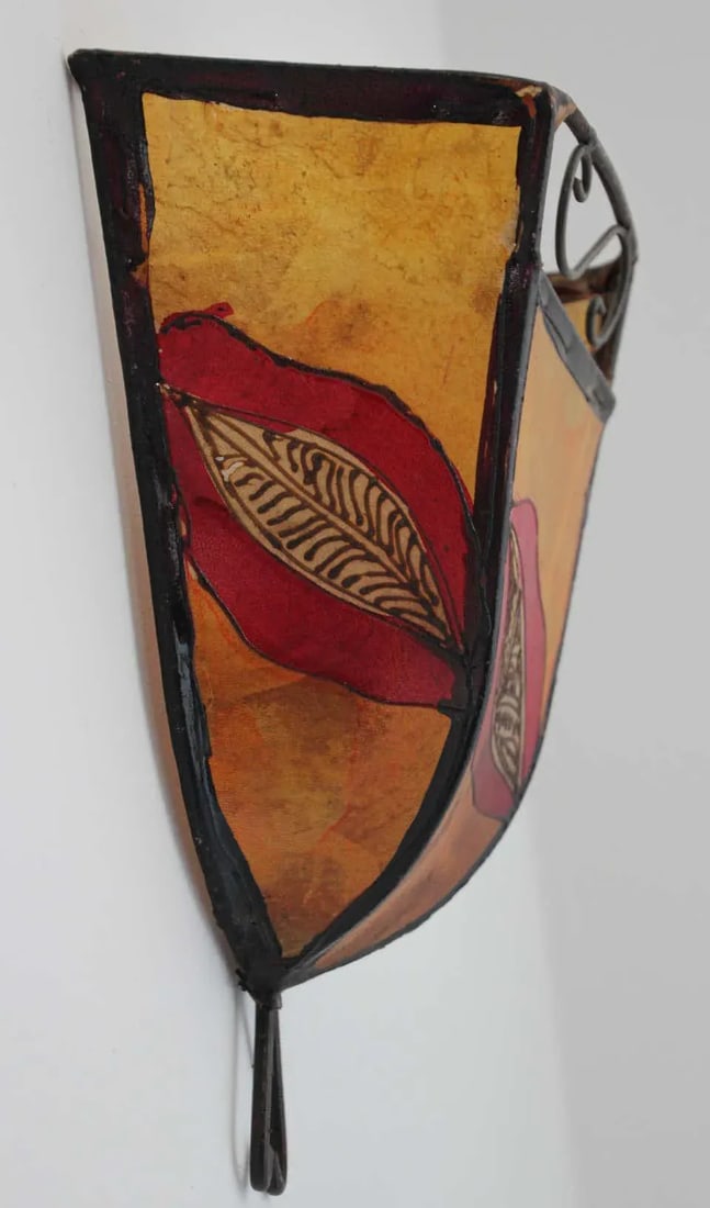 Parchment Moroccan African Art Wall Curved Sconce - 1 - 7