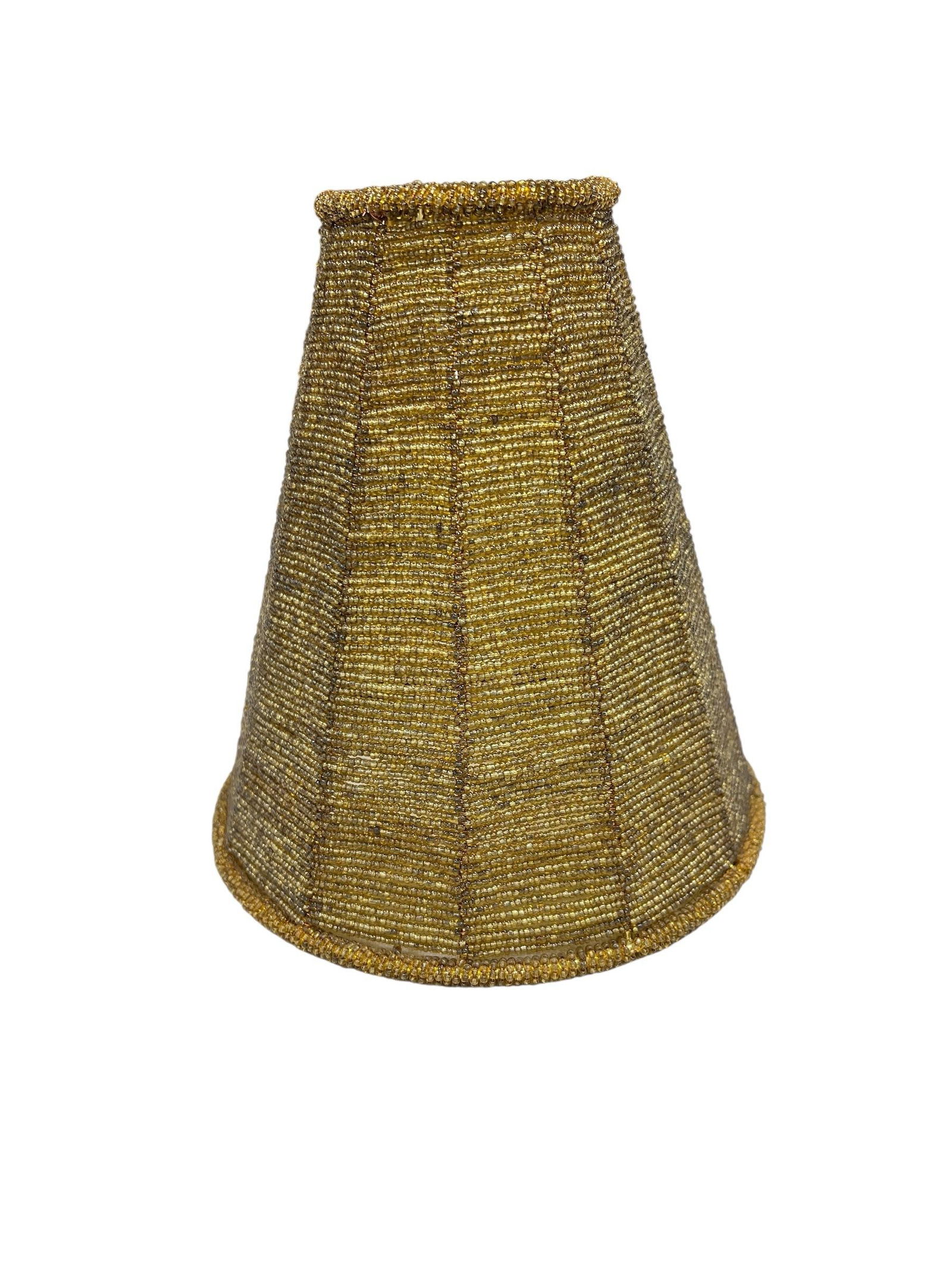 Vintage Gold Glass Bead Lampshade - 2