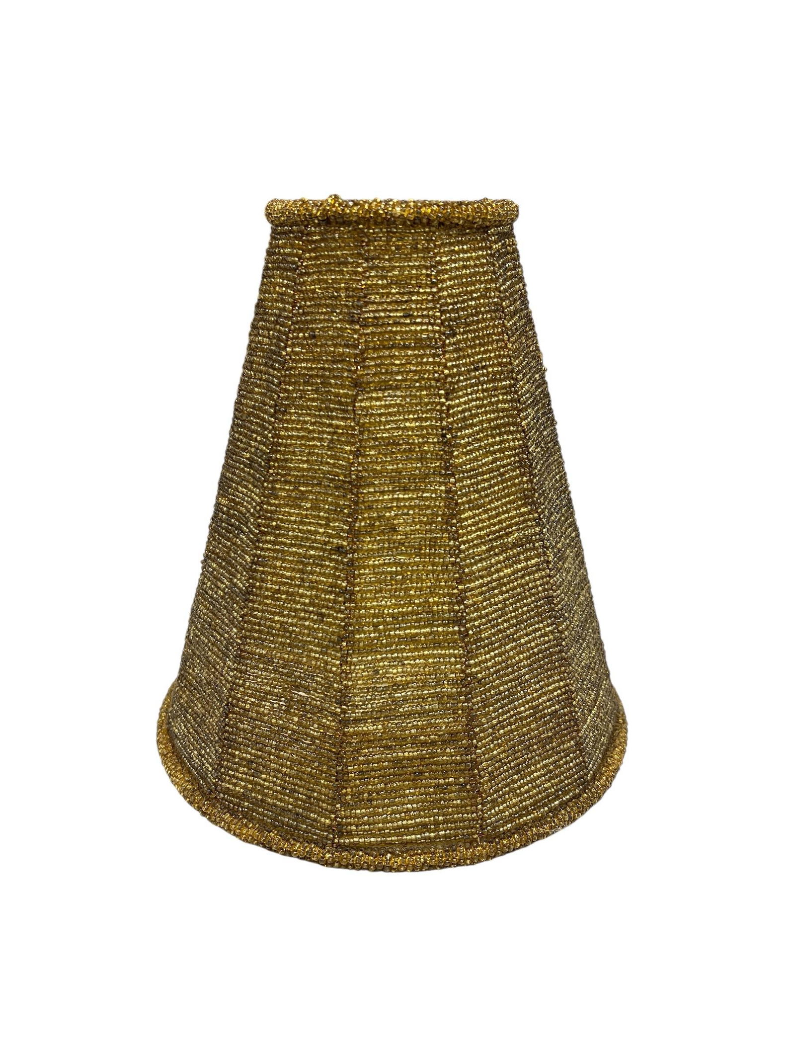 Vintage Gold Glass Bead Lampshade - 3