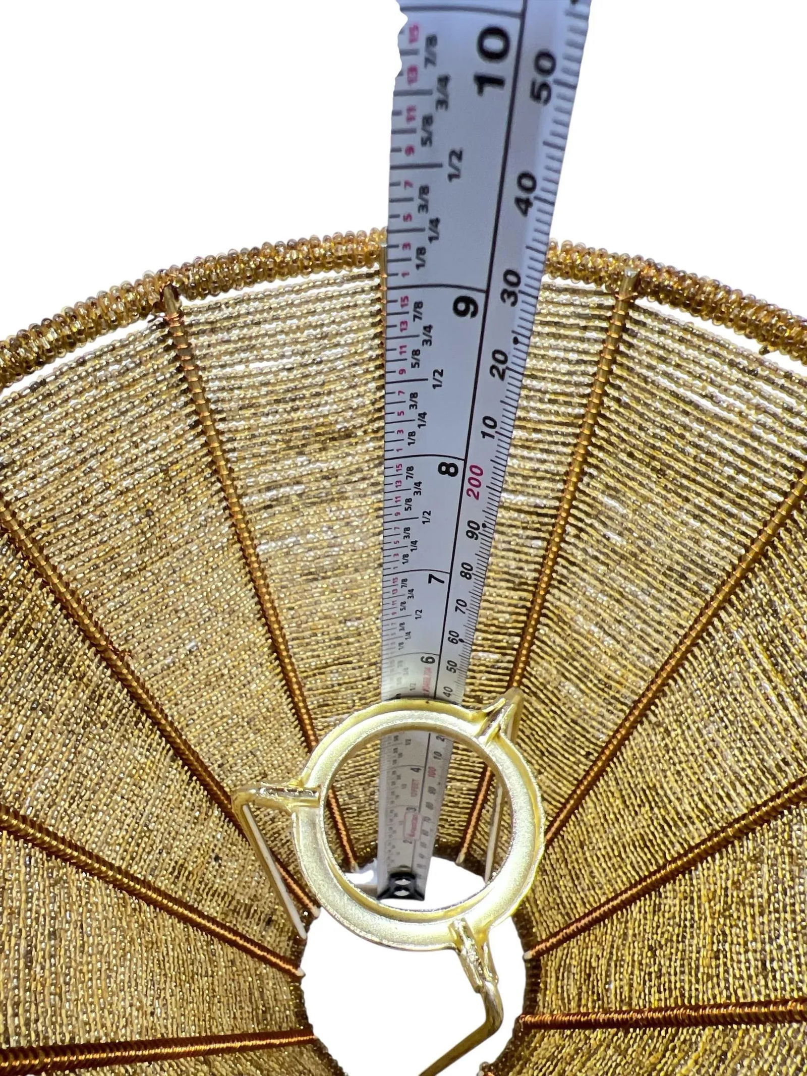 Vintage Gold Glass Bead Lampshade - 8