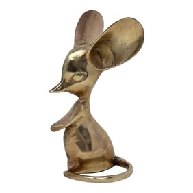 1950s Cast Brass Mouse Figurine Sculpture
