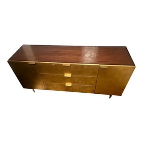 Mid-Century Modern Credenza With Brass Legs - Aurum Finish
