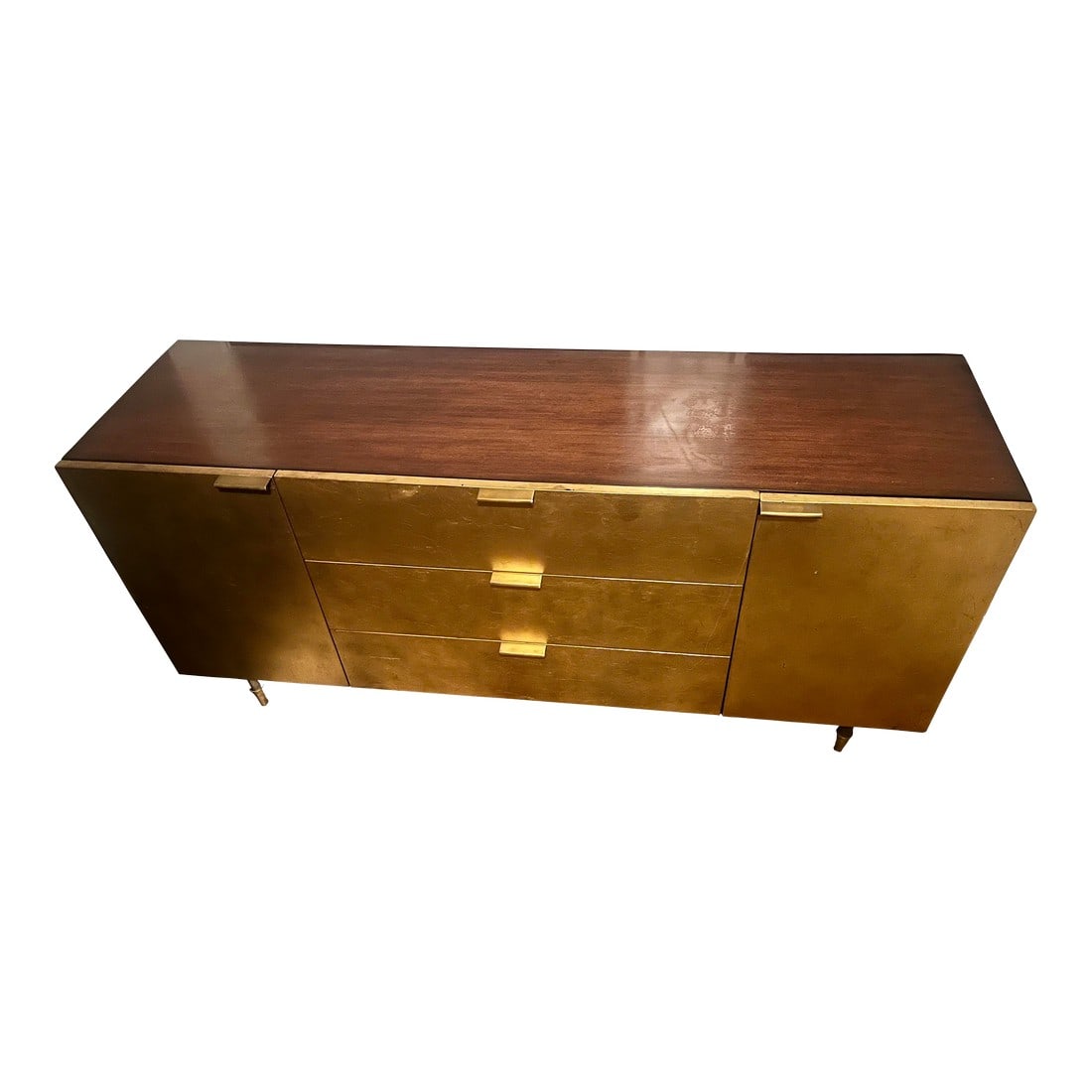 Mid-Century Modern Credenza With Brass Legs - Aurum Finish (1 of 12)