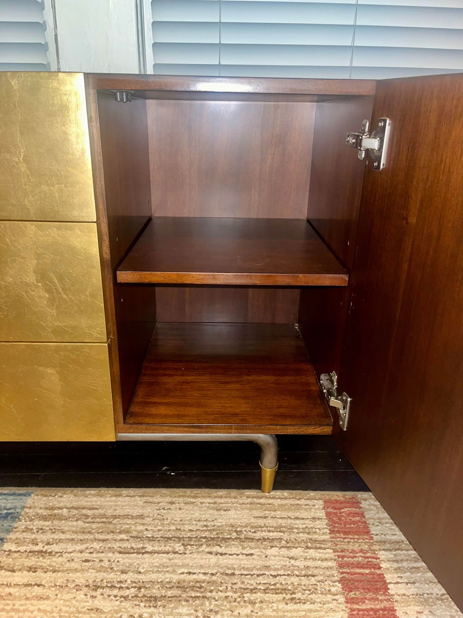 Mid-Century Modern Credenza With Brass Legs - Aurum Finish - 4