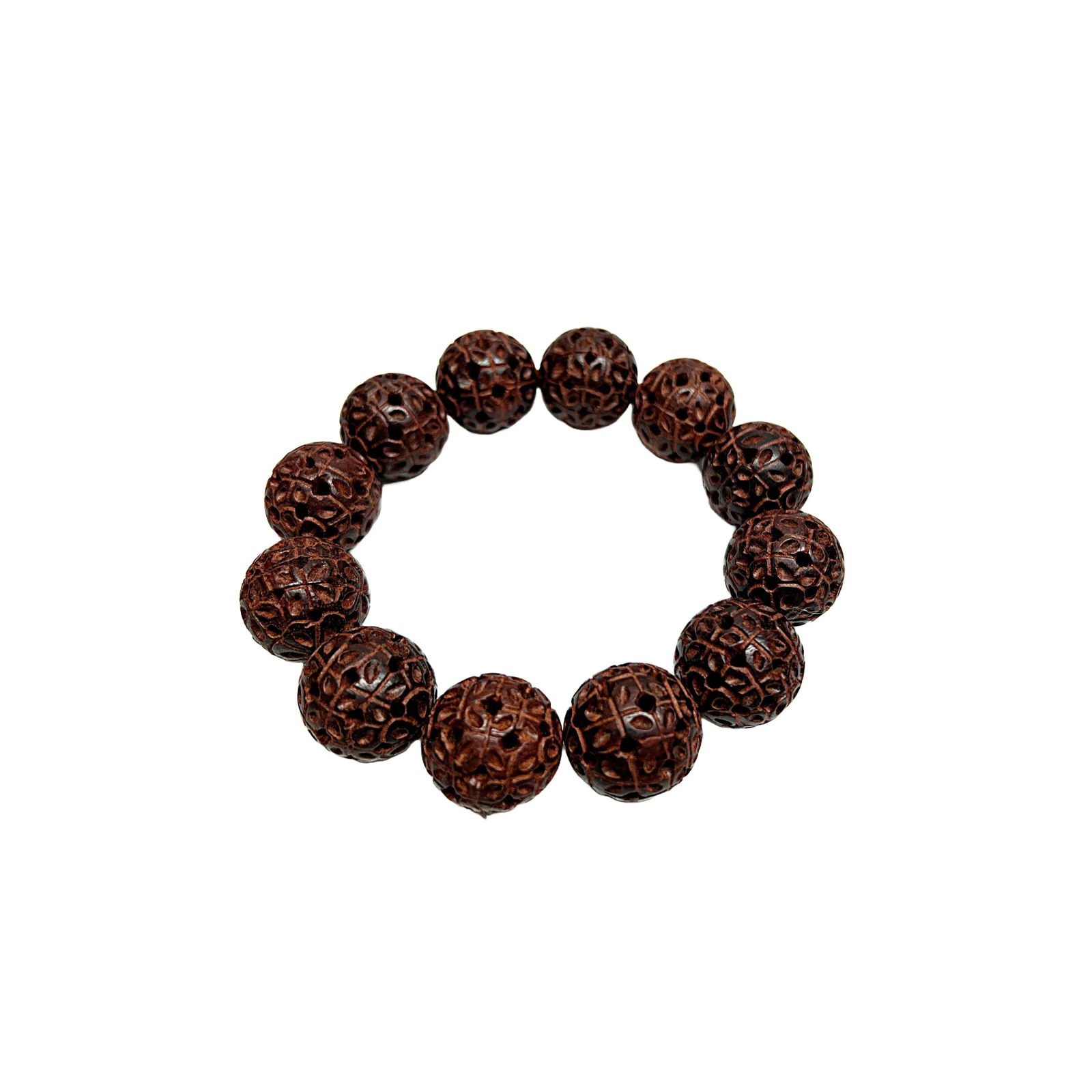Chinese Zitan Rosewood Carved Beads Hand Rosary Praying Bracelet - 3