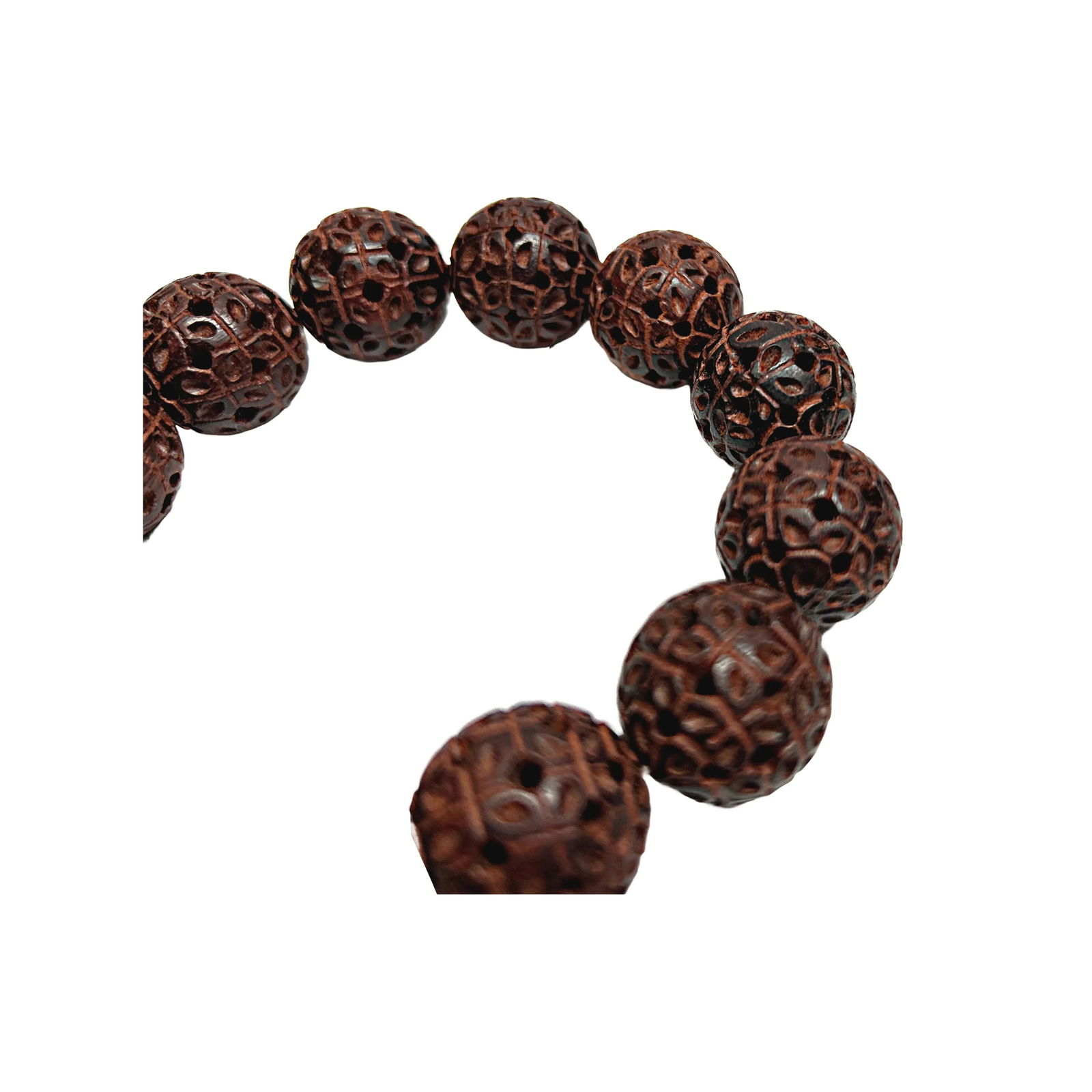 Chinese Zitan Rosewood Carved Beads Hand Rosary Praying Bracelet - 4