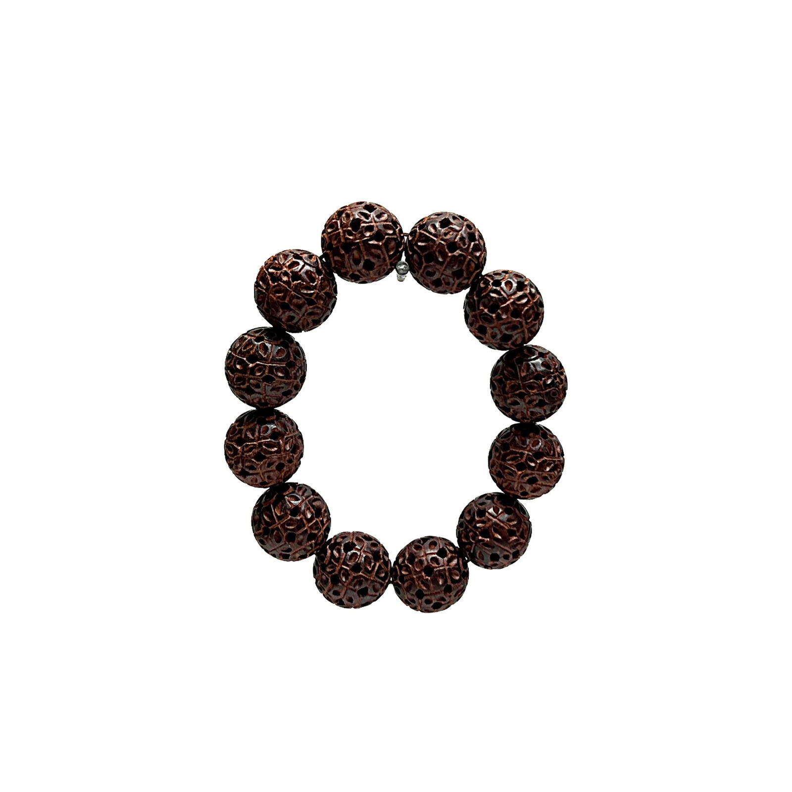 Chinese Zitan Rosewood Carved Beads Hand Rosary Praying Bracelet - 5