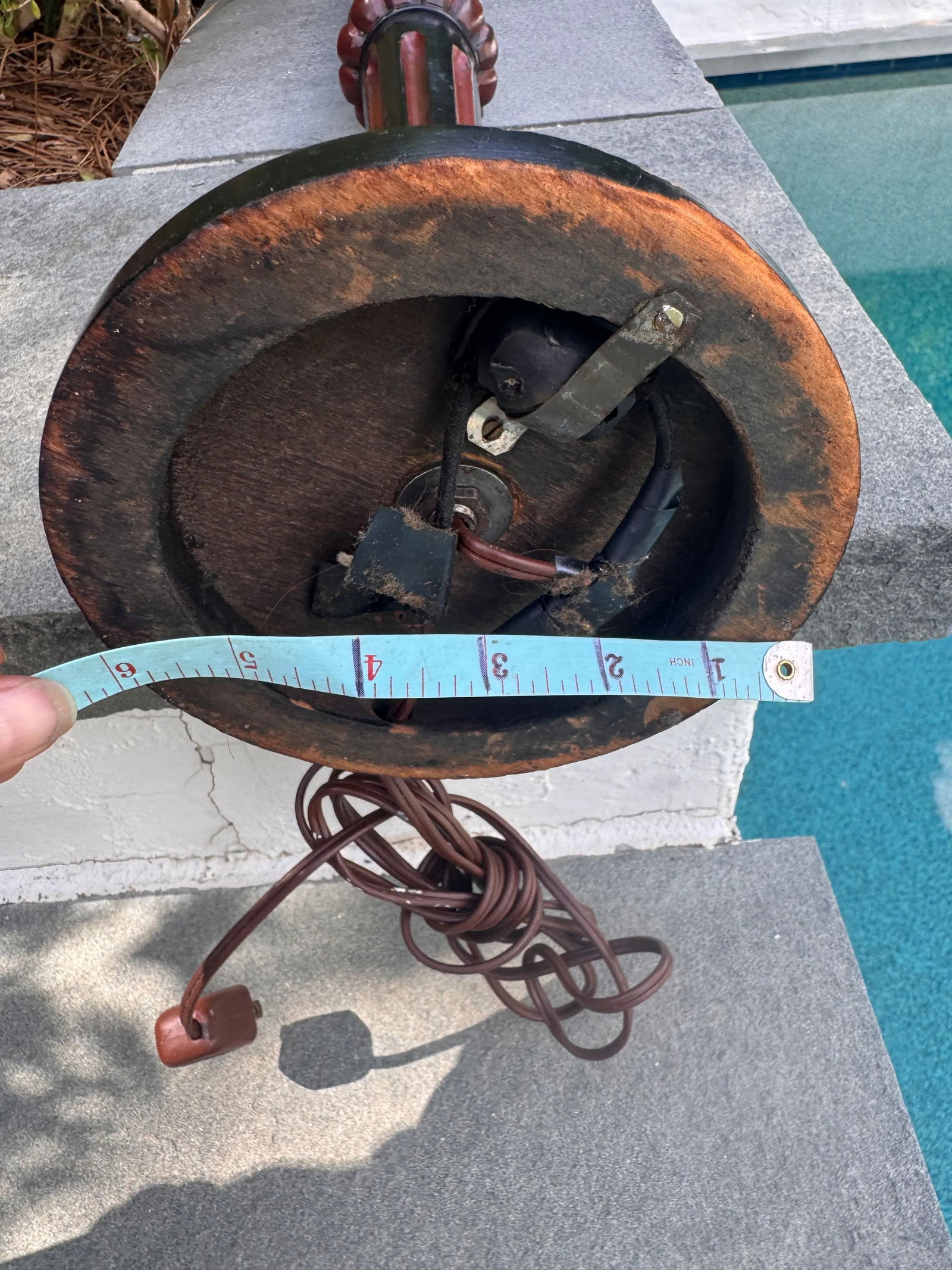 Pair of Antique Wooden Electrified Candlestick Lamps - 10