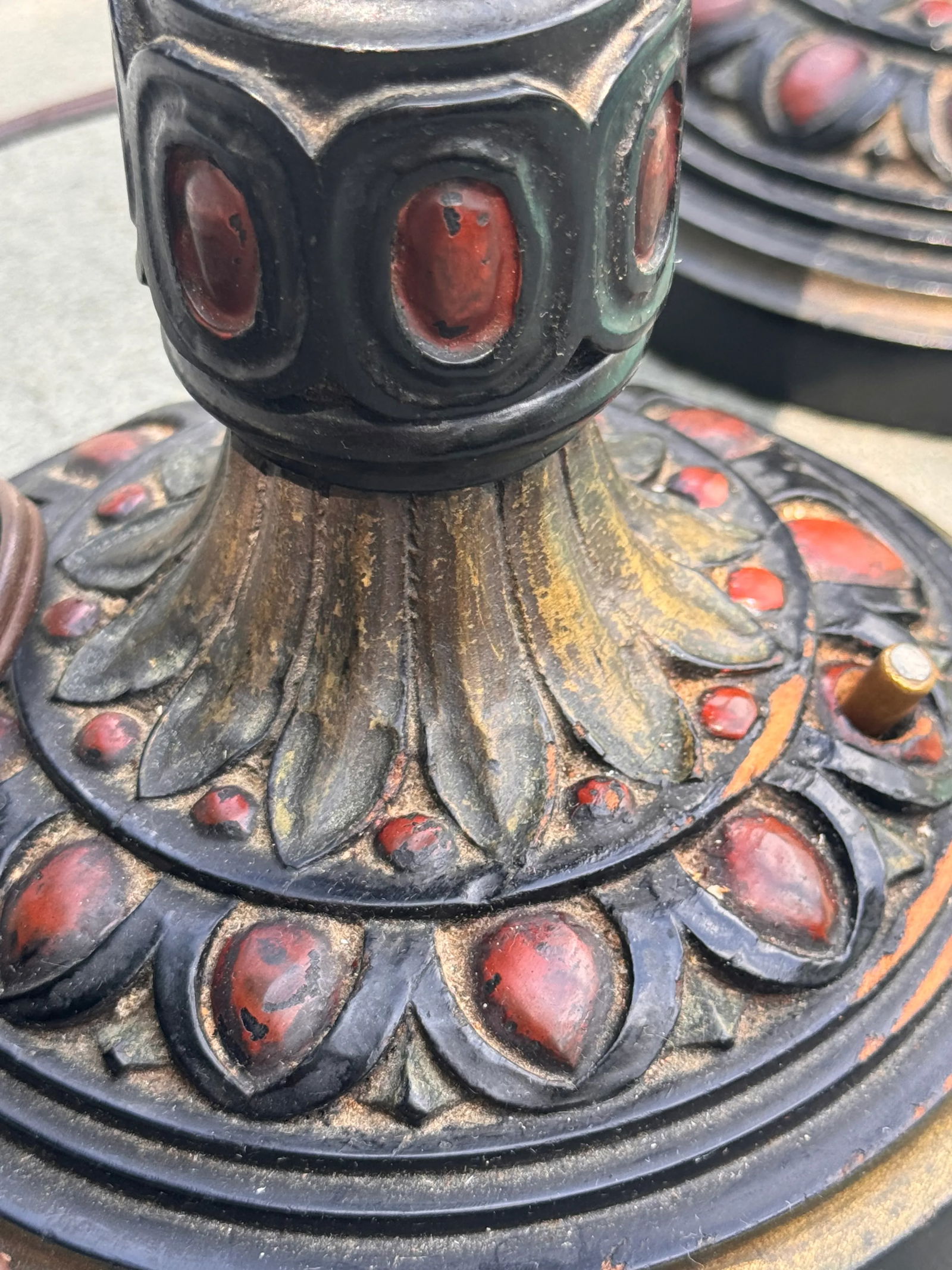 Pair of Antique Wooden Electrified Candlestick Lamps - 6