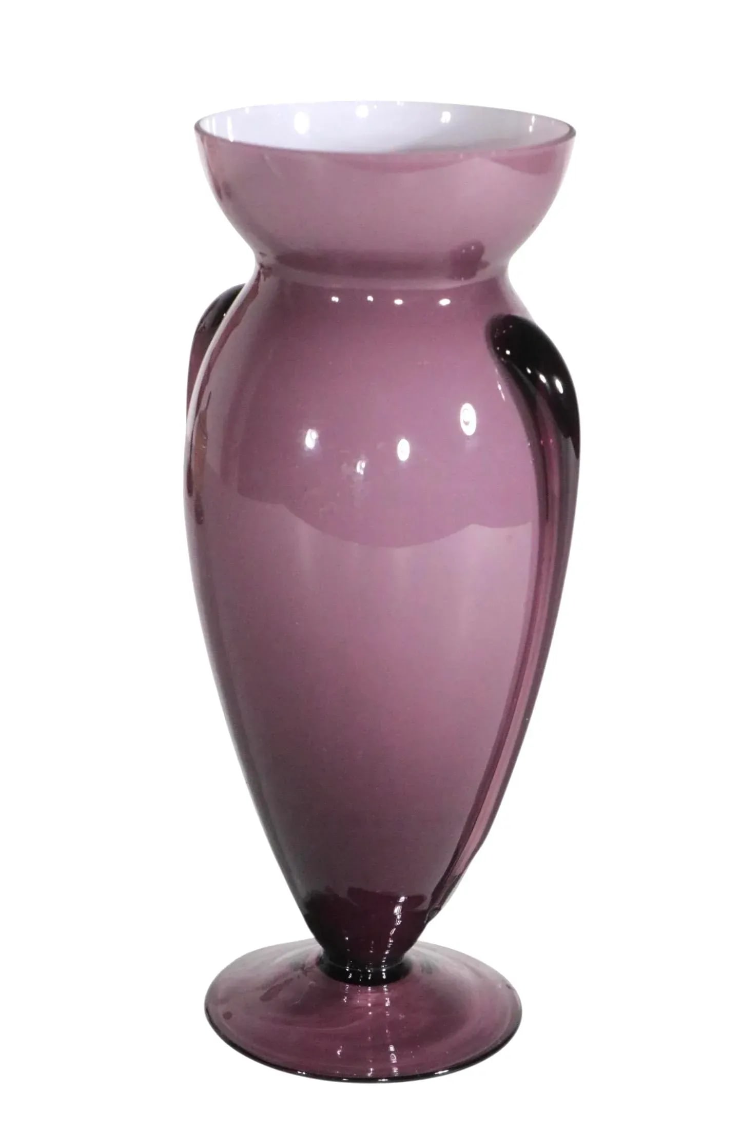 Mid Century Lavender Art Glass Vase Made in Japan - 3