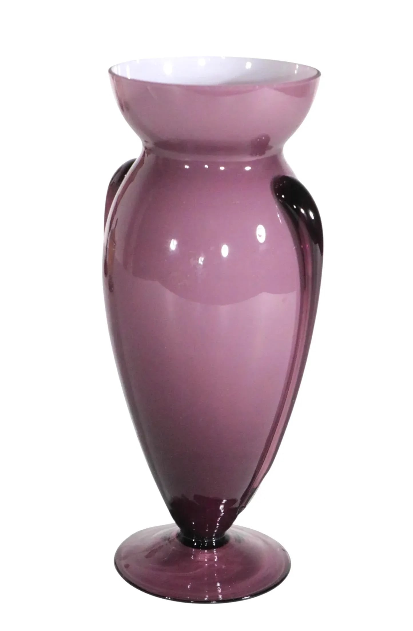 Mid Century Lavender Art Glass Vase Made in Japan - 4