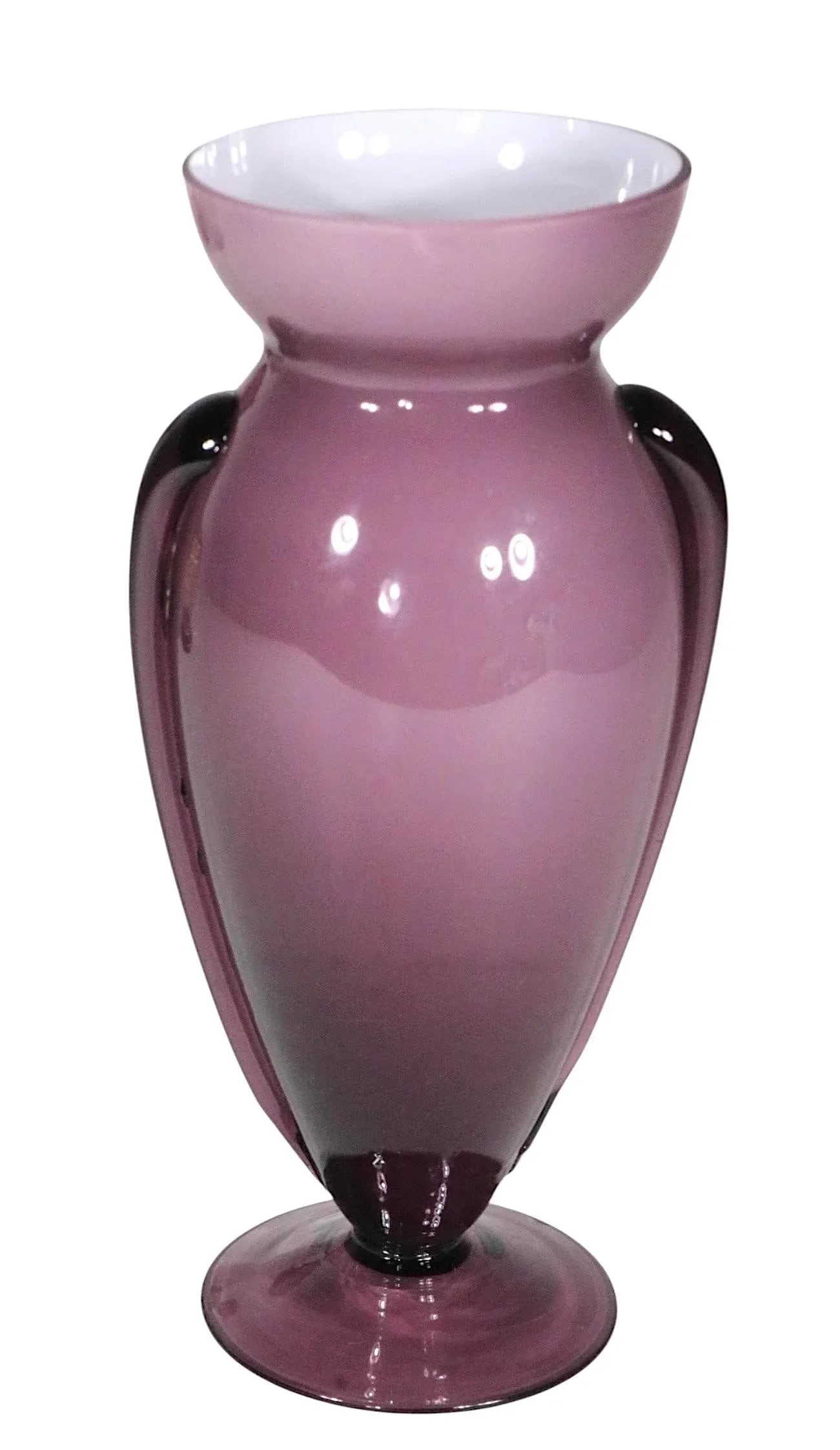 Mid Century Lavender Art Glass Vase Made in Japan - 6