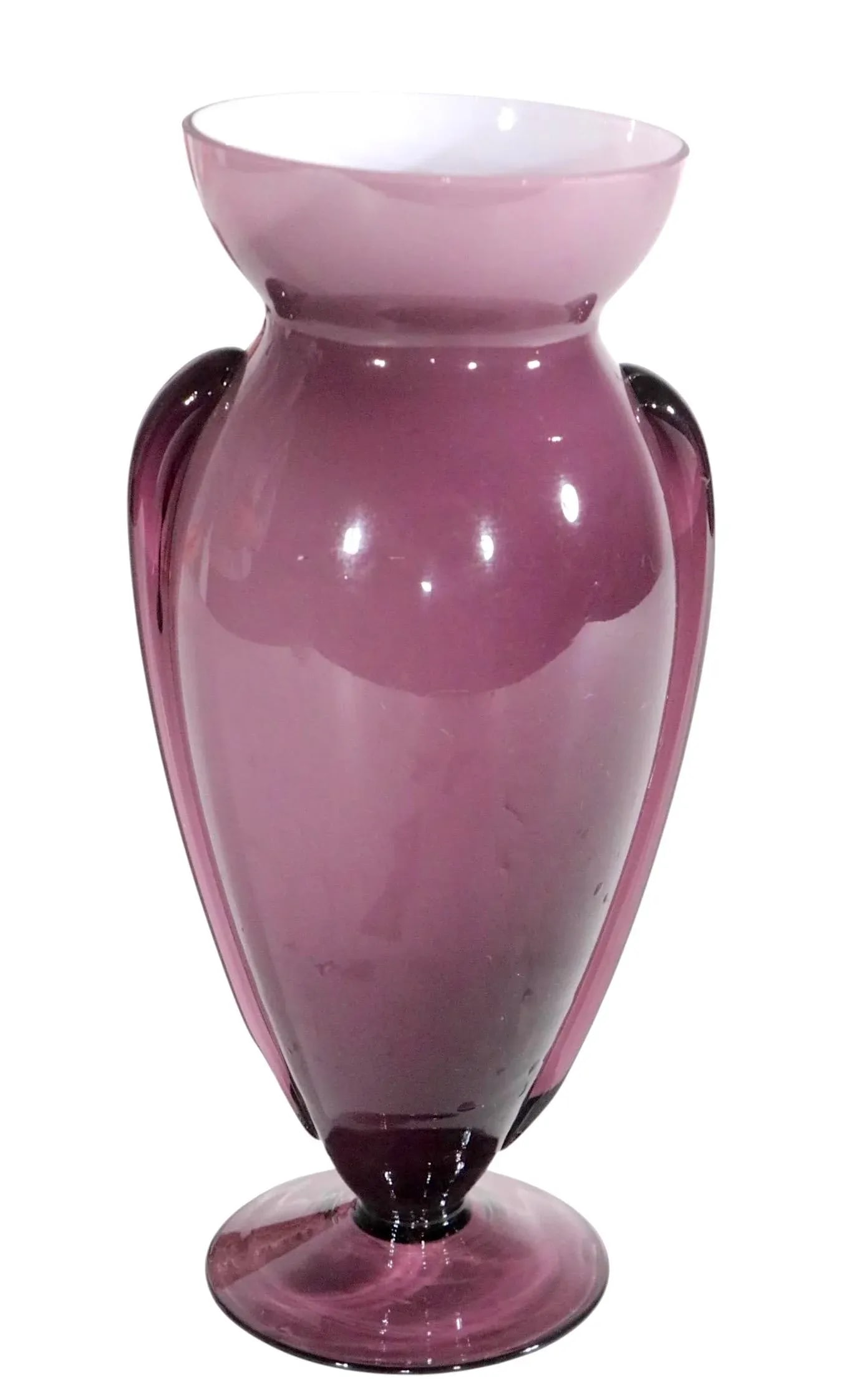 Mid Century Lavender Art Glass Vase Made in Japan - 7