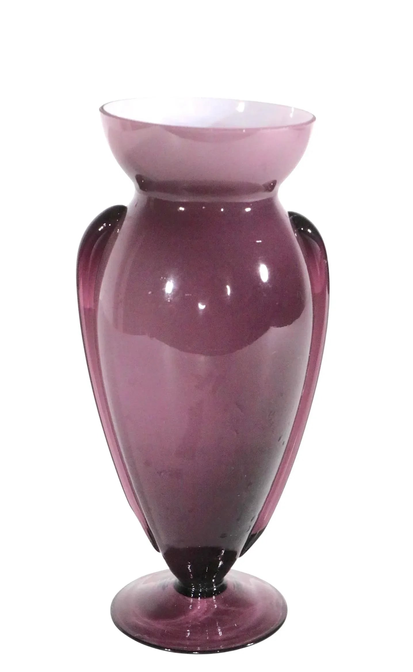 Mid Century Lavender Art Glass Vase Made in Japan - 8