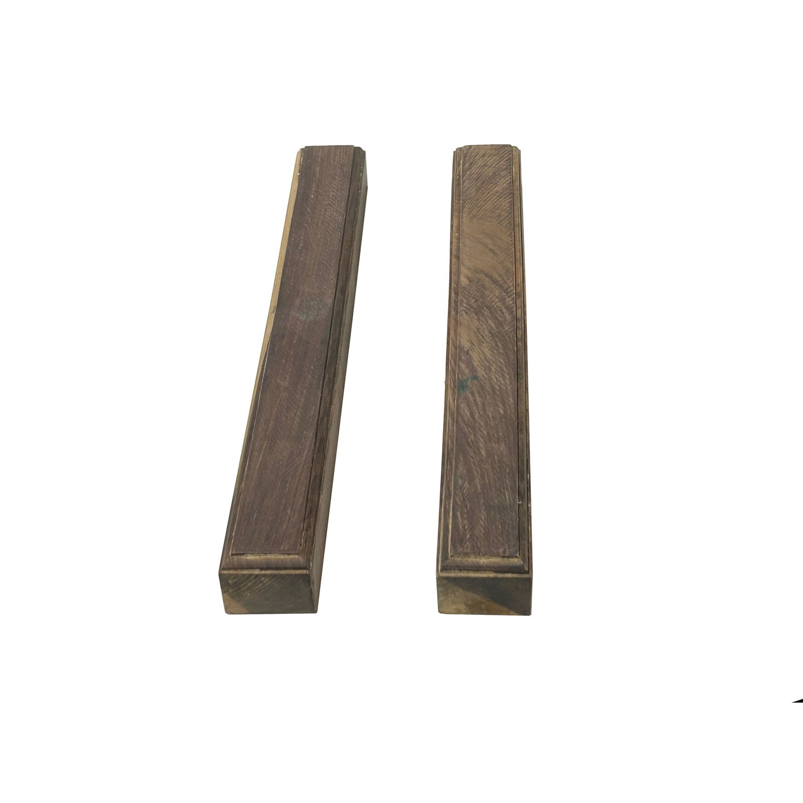 Chinese Pair Natural Wood Grain Patina Rectangular Paperweights - 3