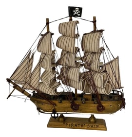 Vintage Wood Model Pirate Ship
