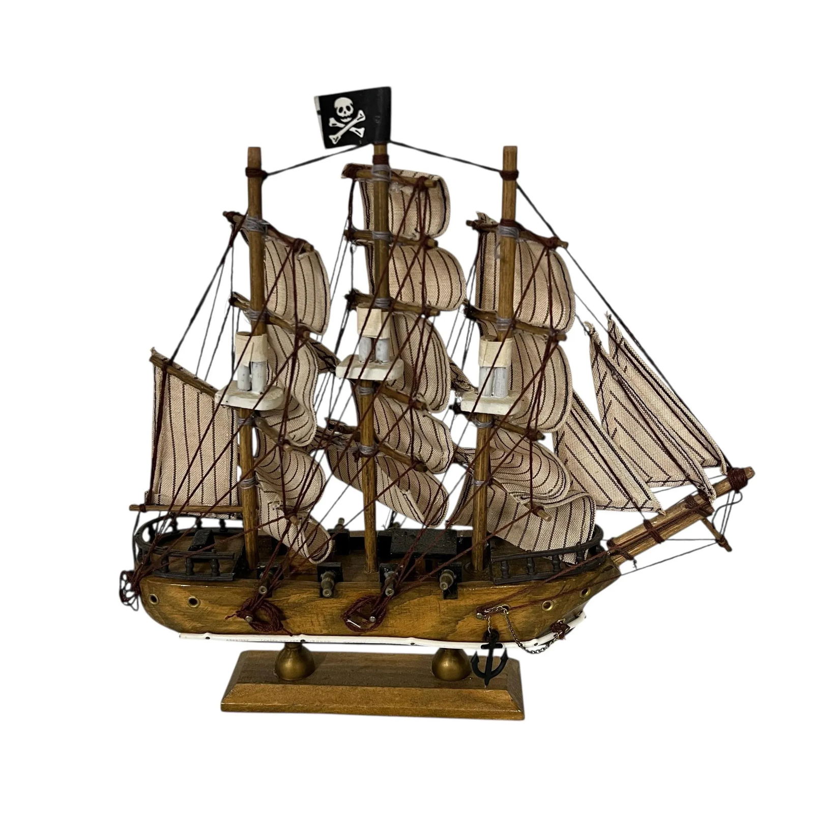 Vintage Wood Model Pirate Ship - 5