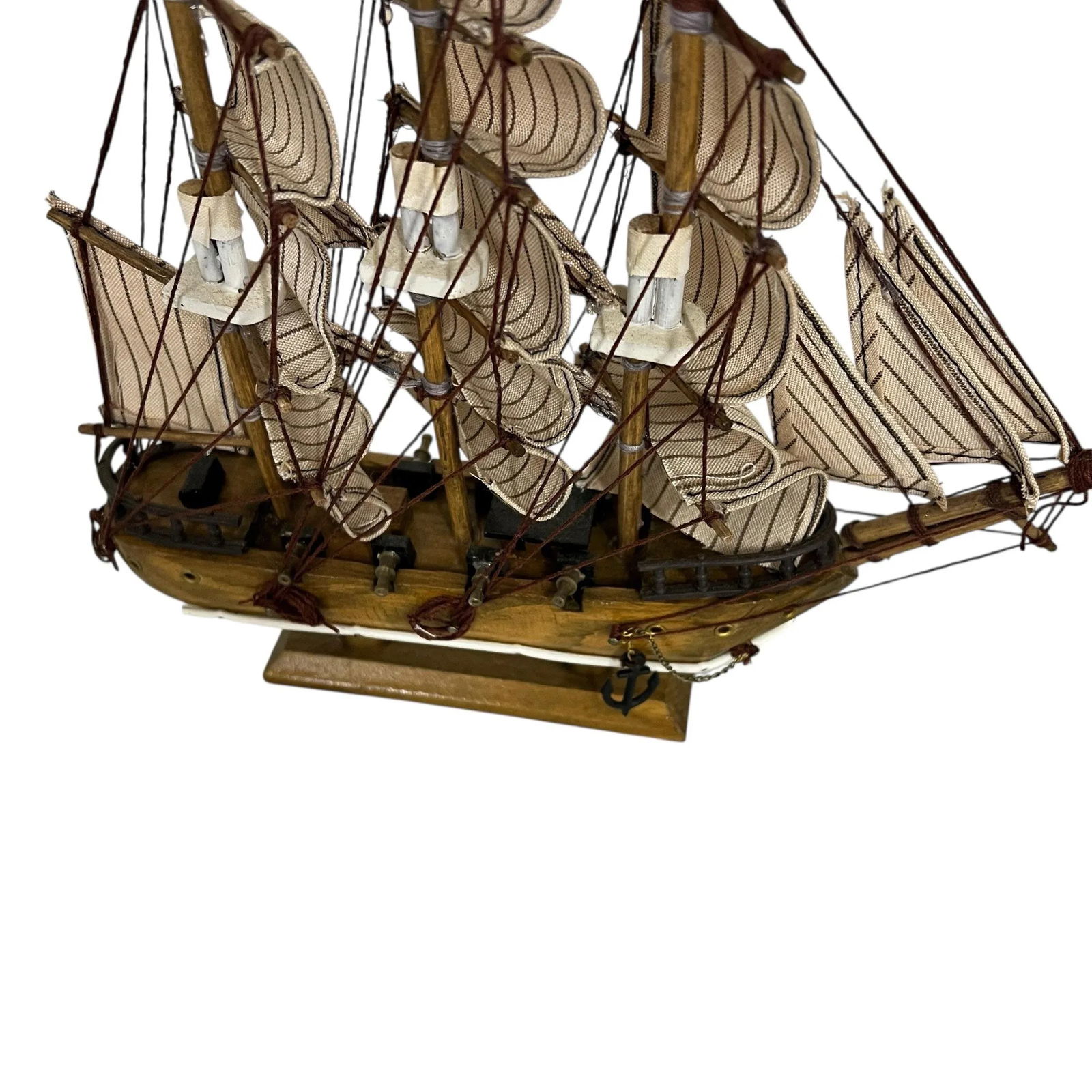Vintage Wood Model Pirate Ship - 7