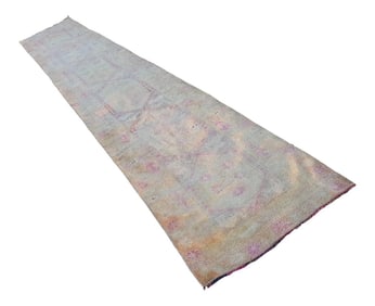 Faded Turkish Herki Runner Rug 2'9" X 15'5"