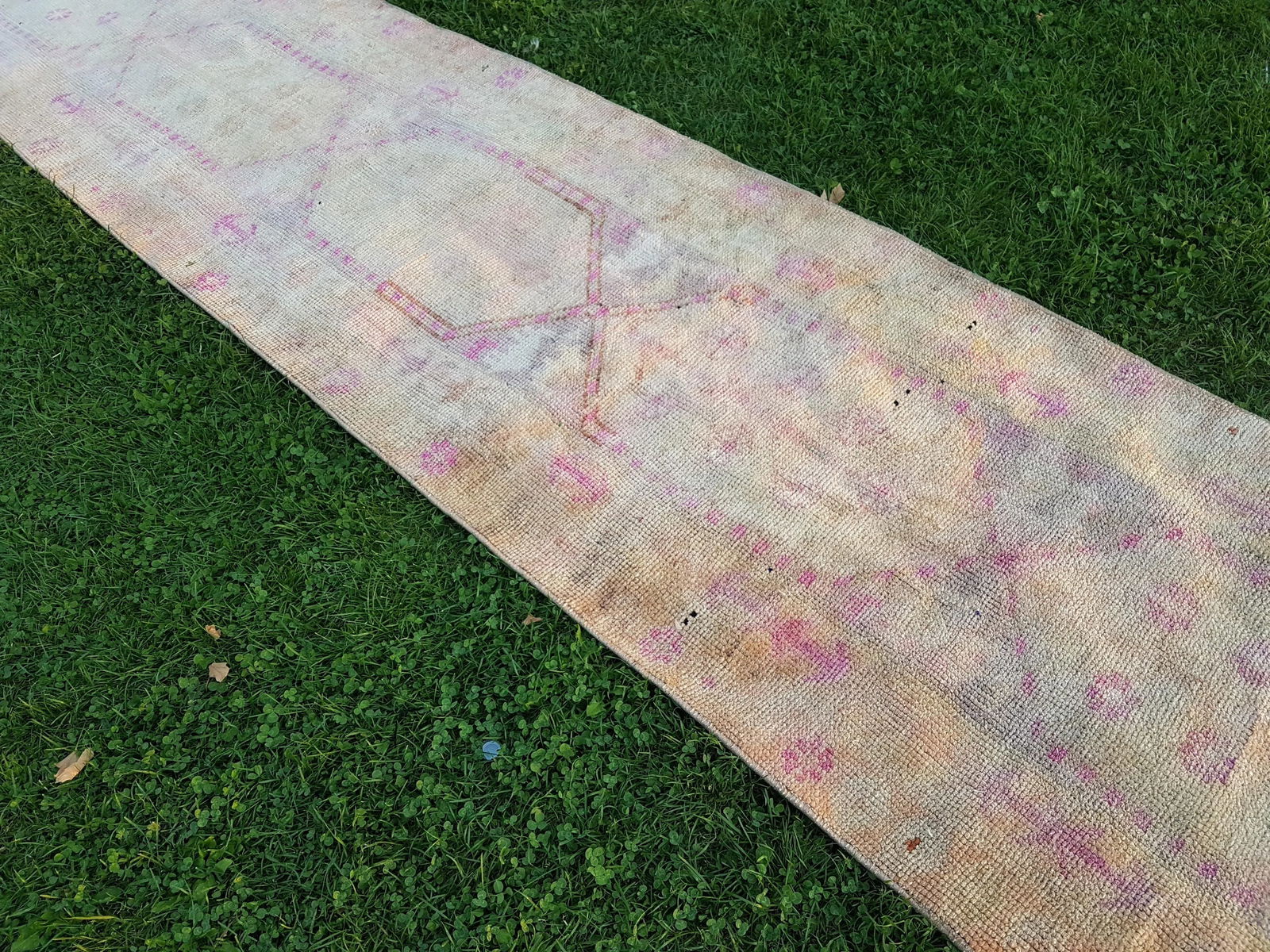 Faded Turkish Herki Runner Rug 2'9" X 15'5" - 3