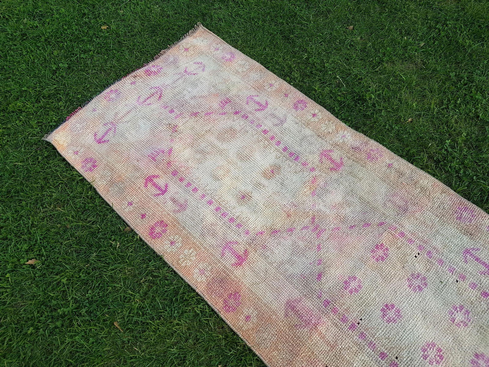 Faded Turkish Herki Runner Rug 2'9" X 15'5" - 4