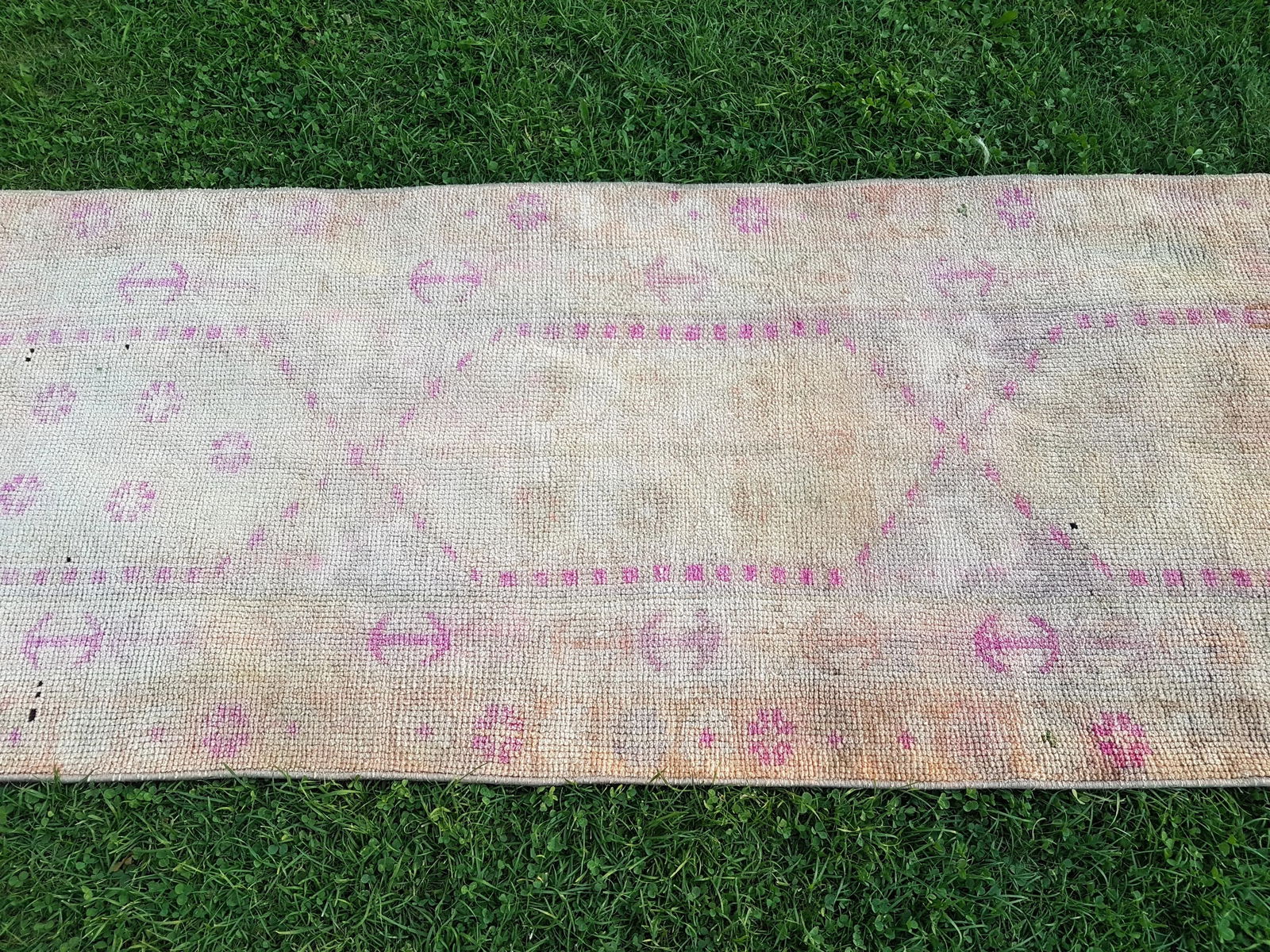 Faded Turkish Herki Runner Rug 2'9" X 15'5" - 5