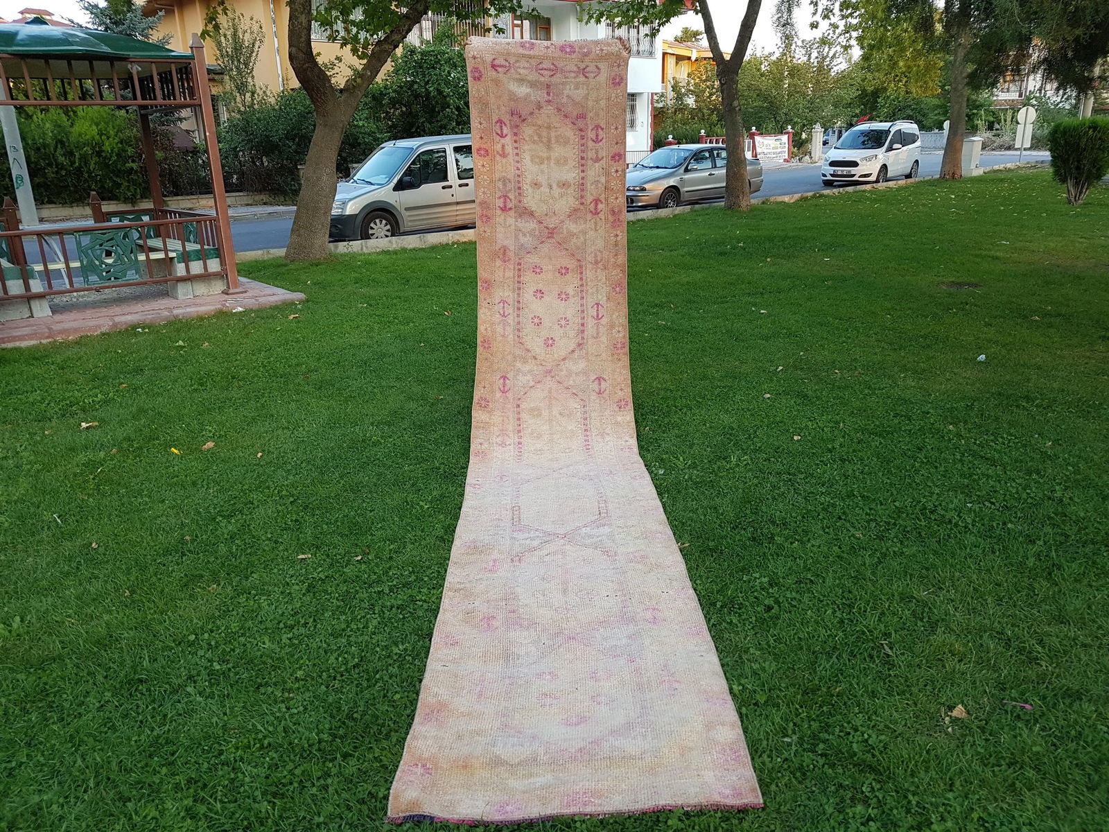 Faded Turkish Herki Runner Rug 2'9" X 15'5" - 8