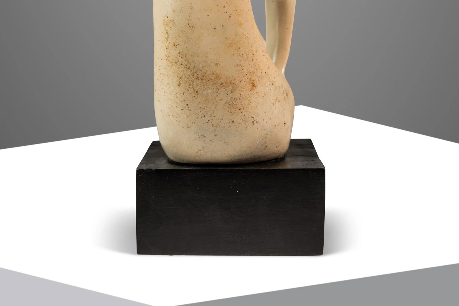 Mid-Century Abstract Modern "Parent & Child" Marble Stone Sculpture W/ Wooden Base, Kenya, C. 1980's - 12